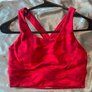 BuffBunny Vibrant Red Camouflage Sports Bra